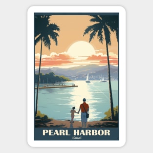 Pearl Harbour Travel Poster Sticker